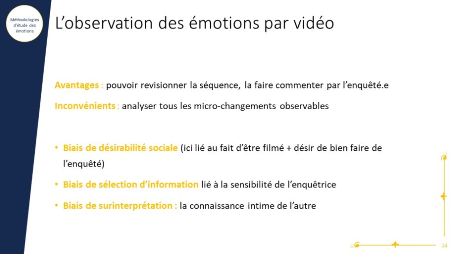 L’observation des émotions par vidéo