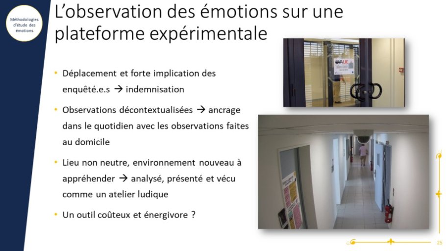 L’observation des émotions sur une plateforme expérimentale