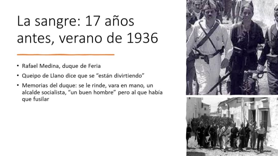 Diapo 3 La sangre: 17 años antes, verano de 1936