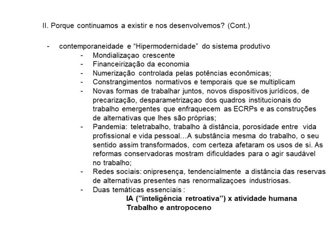 Diapo 5 II. Porque continuamos a existir e nos desenvolvemos? (Cont.)