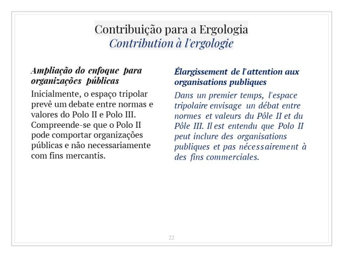 Diapo 22 Contribuição para a Ergologia = Contribution à l'ergologie 5/7