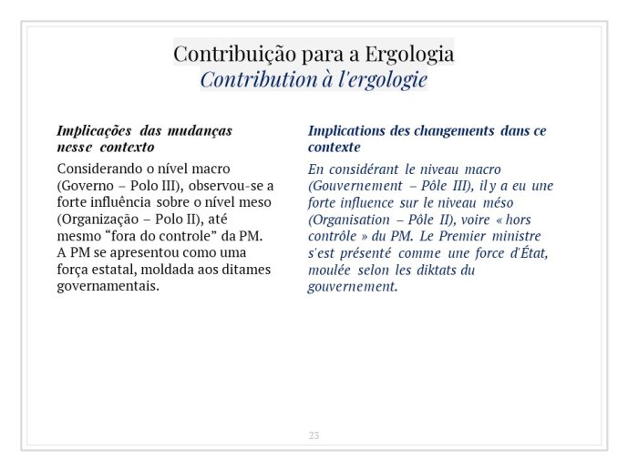 Diapo 23 Contribuição para a Ergologia = Contribution à l'ergologie 6/7