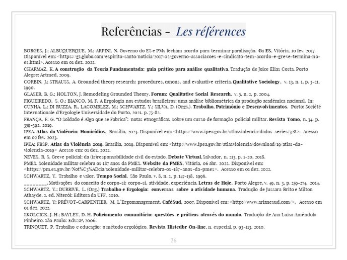 Diapo 26 Referências -  Références bibliographiques