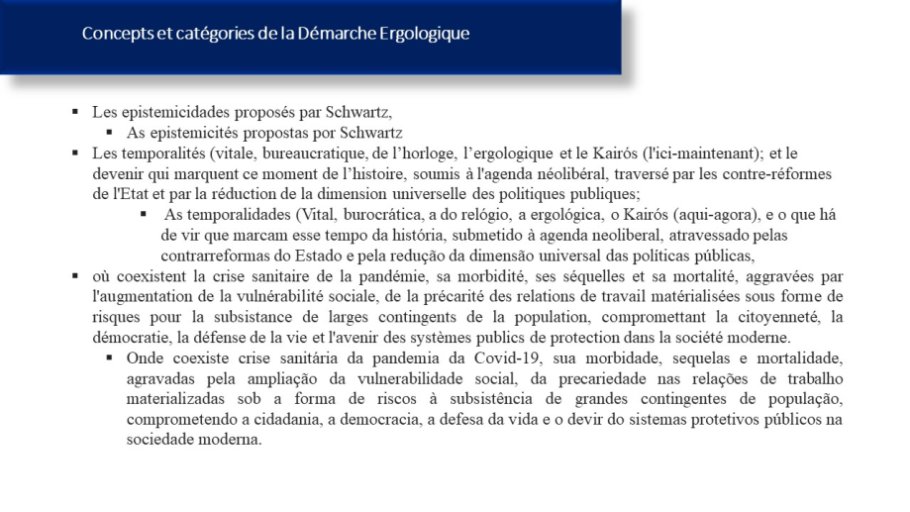 Diapo 7 Concepts et catégories de la Démarche Ergologique