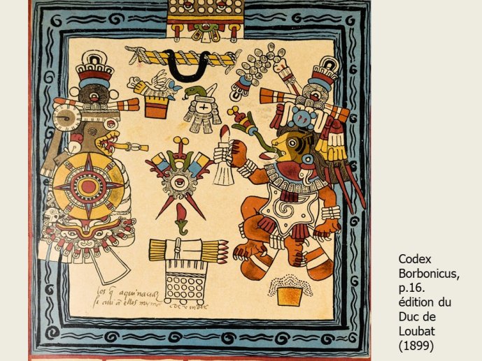Diapo 8 Codex Borbonicus, p.16. édition du Duc de Loubat (1899)