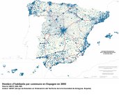 Nombre d'habitants par commune en Espagne en 2005