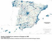 Nombre d'habitants par commune en Espagne en 2005