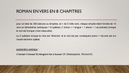 Diapo 6 Roman en vers en 8 chapitres