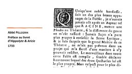 Diapo 6 Abbé Pellegrin Préface au livret d’Hippolyte & Aricie 1733