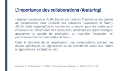 Diapo 18 L’importance des collaborations (featuring)