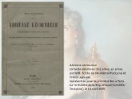 Diapo 5 Adrienne Lecouvreur  comédie-drame en cinq actes, en prose,  par MM. Scribe de l’Académie française et Ernest Legouvé