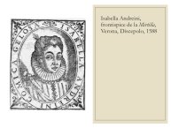 Diapo 34 Isabella Andreini, frontispice de la Mirtilla, Verona, Discepolo, 1588