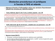 Diapo 9 - Obstacles procéduraux et juridiques  à l'accès à l’IVG et retards