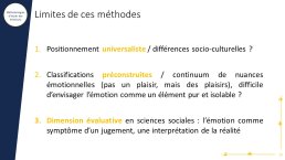 Limites de ces méthodes