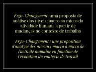 Diapo 1 Ergo-Changement : une proposition d'analyse des niveaux macro à micro de l'activité humaine en fonction de l'évolution du contexte de travail