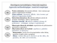 Diapo 11 Abordagem metodológica: Material empírico = Approche méthodologique : matériel empirique