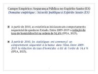 Diapo 7 Diapo 6 Campo Empírico: Segurança Pública no Espírito Santo (ES) = Domaine empirique : Sécurité publique à Espírito Santo (ES) (suite)
