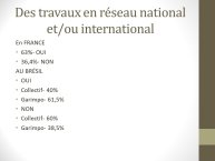 Diapo 10 Des travaux en réseau national et/ou international 