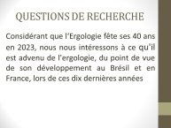 Diapo 3 QUESTIONS DE RECHERCHE