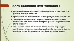 Diapo 12 Sem comando institucional :