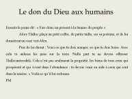 Diapo 20 Le don du Dieu aux humains