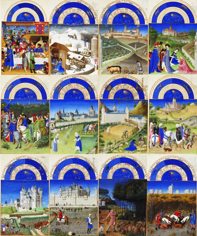 Les riches heures du Duc de Berry, Les travaux des mois, 1410-1411